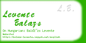 levente balazs business card